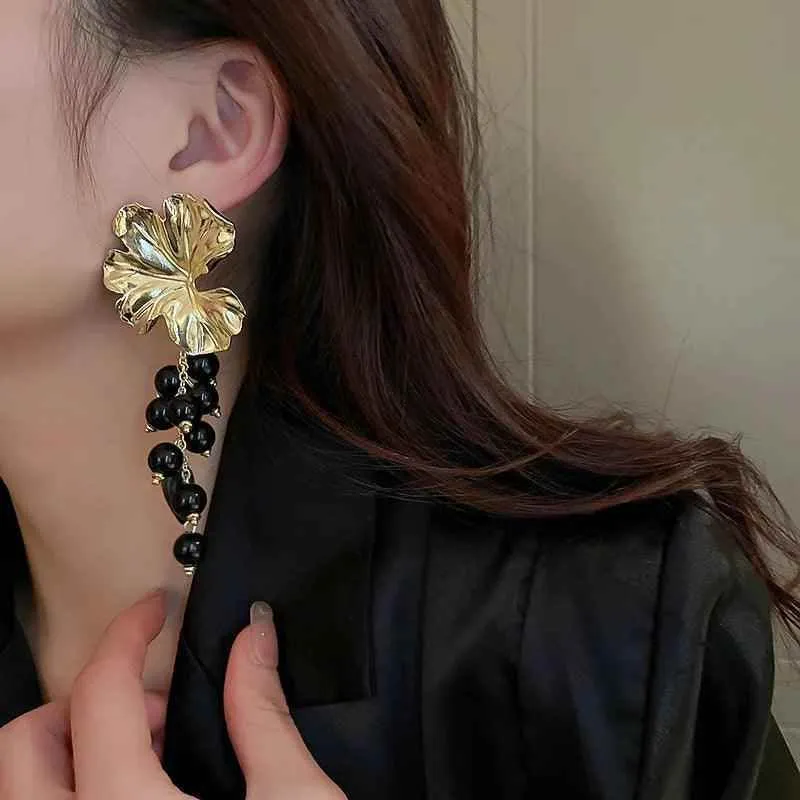A6145 Big Metal Flower Charm Stud Earring Jewelry