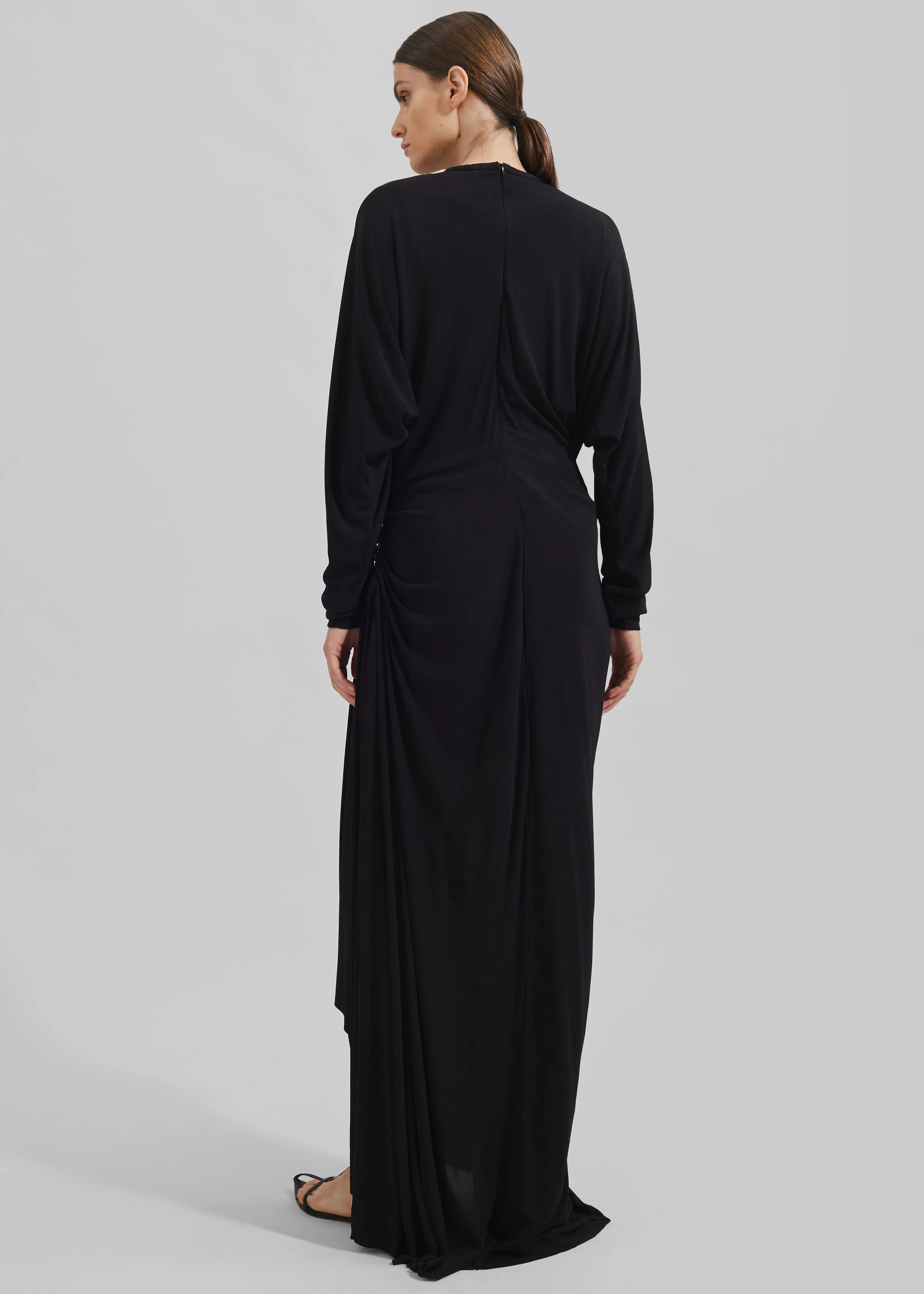 Christopher Esber Helix Crystal Stone Long Sleeve Dress - Black