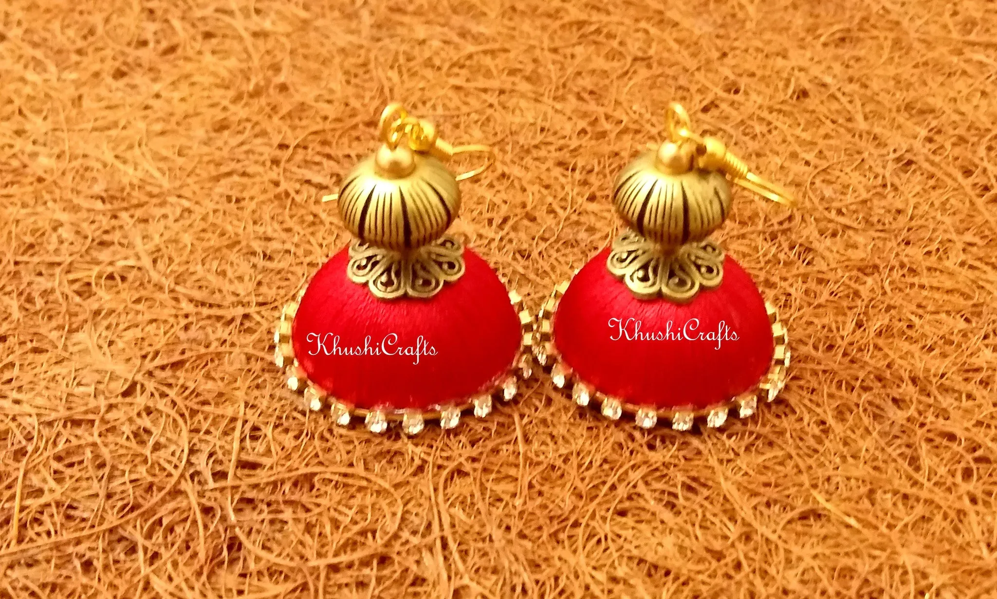 Designer Silk Thread Jhumkis