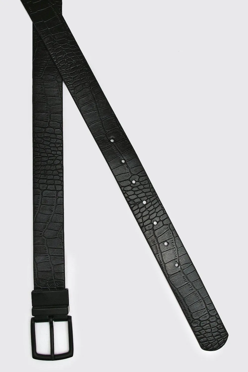 Faux Leather Reversible Croc Belt