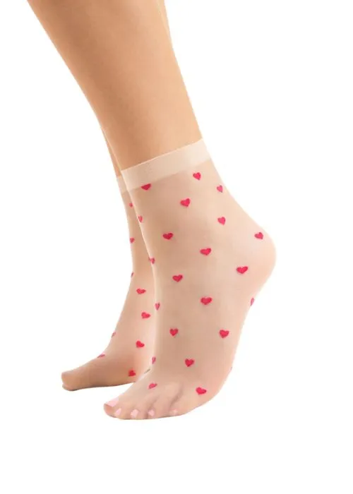 Fiore Crush Patterned Heart Ankle High ()