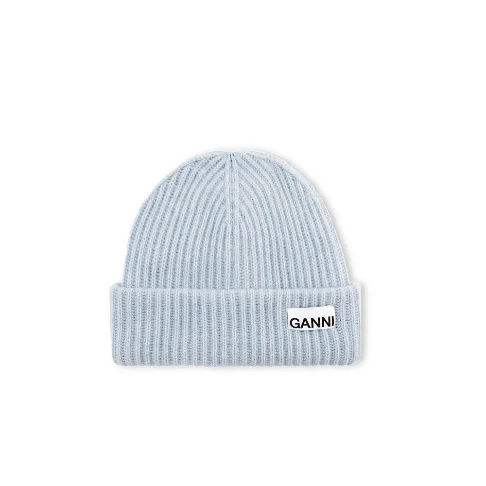 Ganni RECYCLED WOOL BEANIE, Heather 