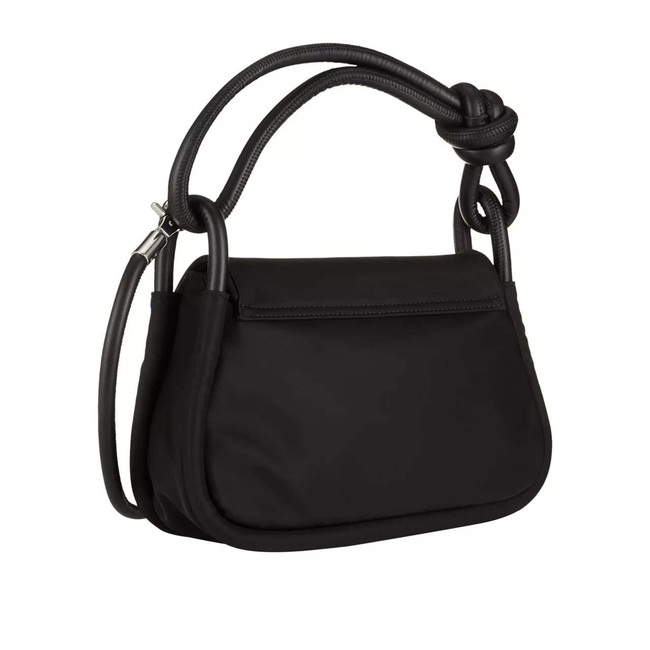 GANNI The Sustainable Edit Knot Flap Over Shoulder Bag - Black