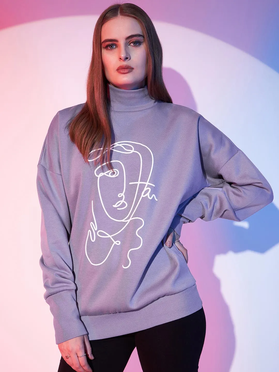 High neck sweatshirt