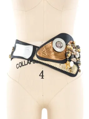 Laise Adzer Patchwork Waist Belt