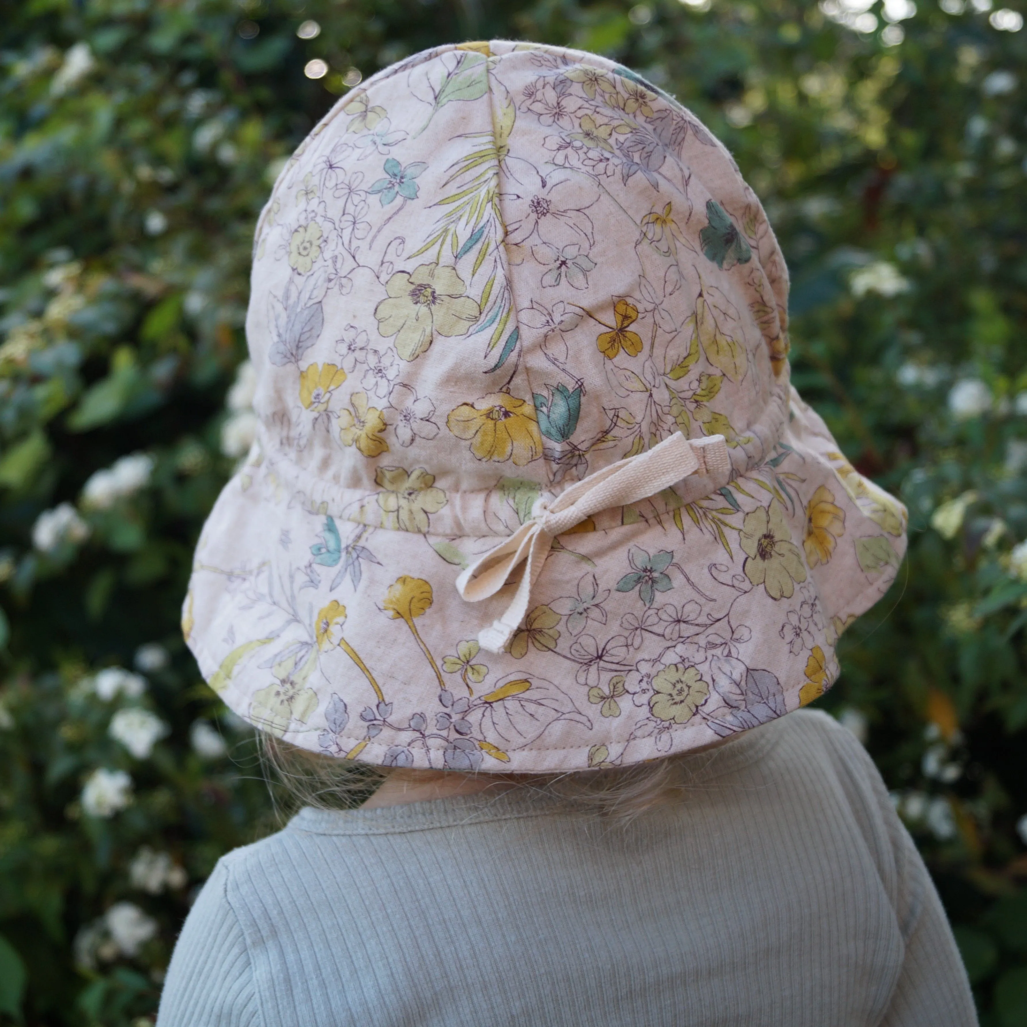 Linen Sunhat - Vintage Flora - 6-12 Months only left