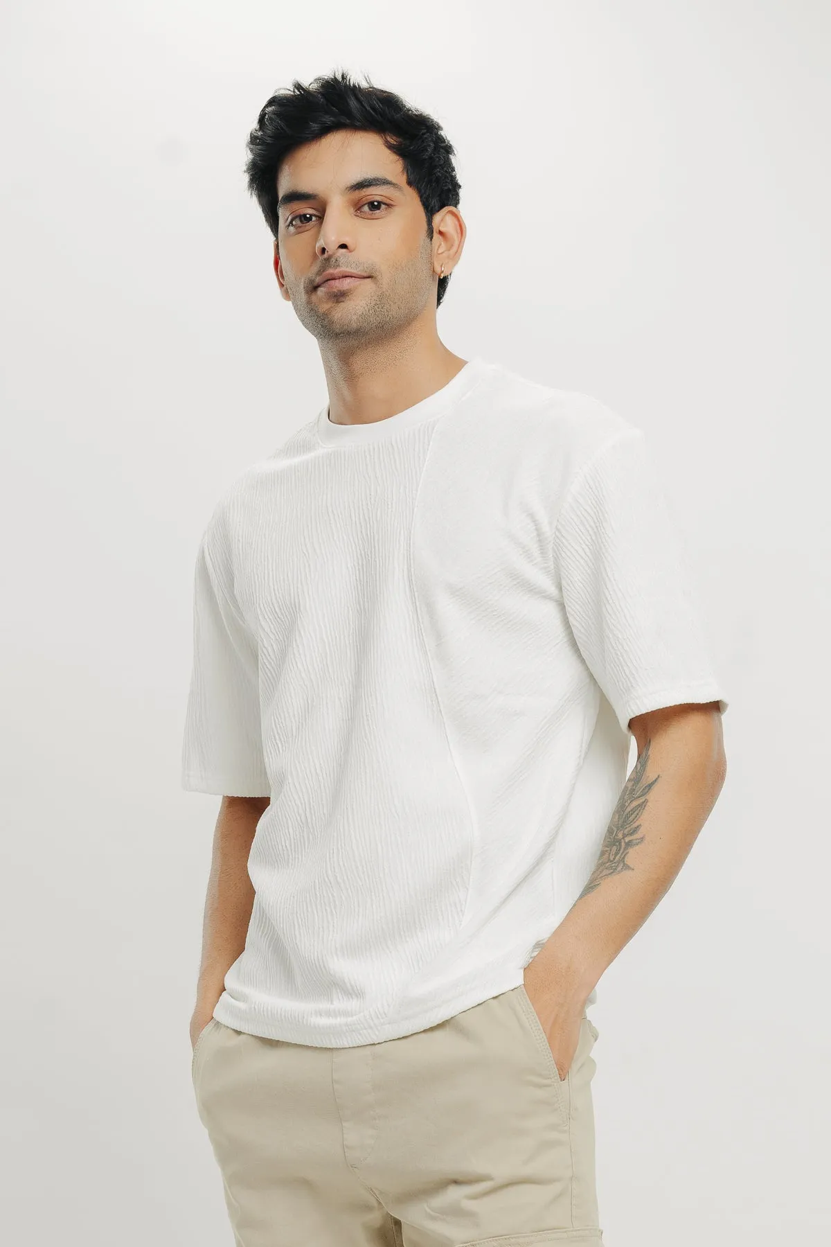 Men's White Regular Fit T-Shirt