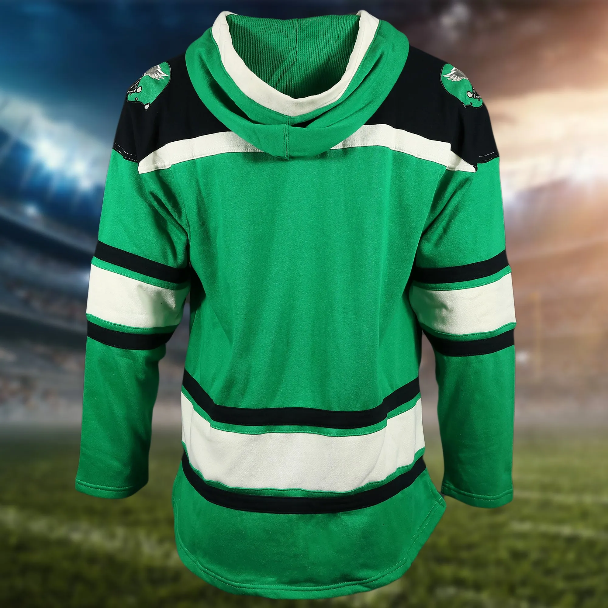 Philadelphia Eagles Vintage Hockey 47 Lacer Hoodie |  Black, Kelly Green, White