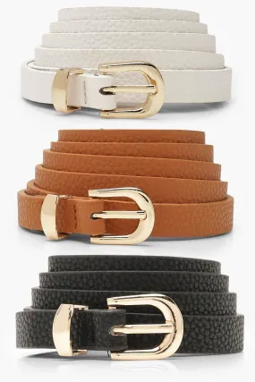Plus 3 Pack Skinny Belt