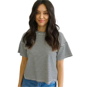 Striped Basic Tee - Ivory/Black