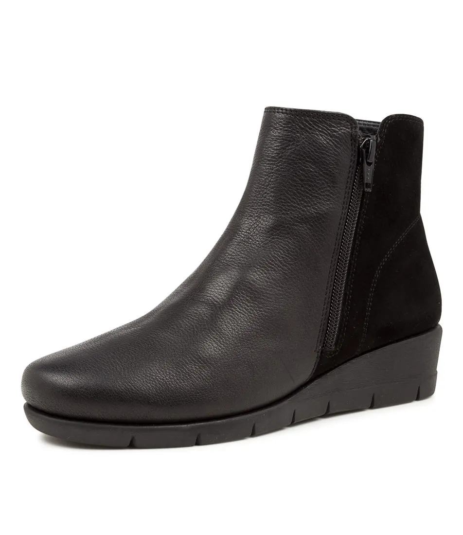 SUPERSOFT Mysaria Black Suede Ankle Boots