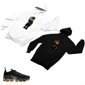 VaporMax Plus Black and Gold Matching Custom Designed Hoodies AVP 2-6-12