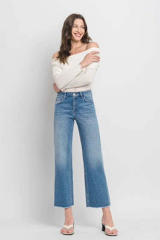 VERVET High Rise Ankle Slim Wide Jeans