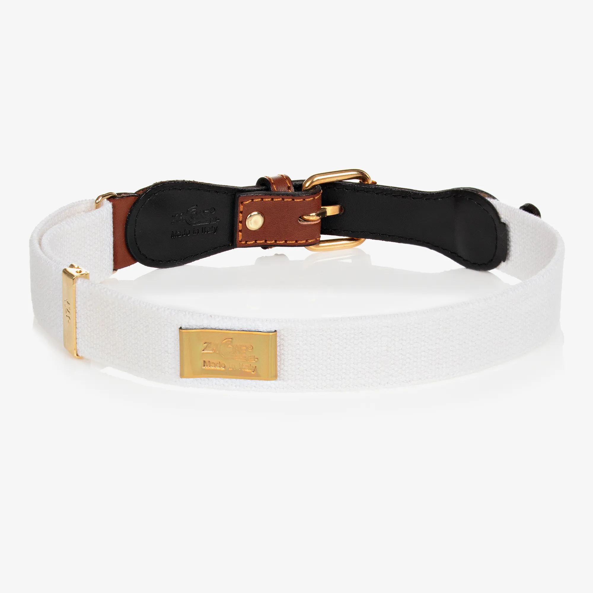 White Cotton & Leather Mouse Belt