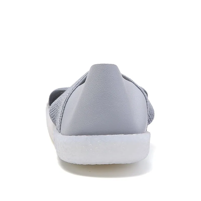 Women's Summer Gray Elastic Stretch Breathable Slip-on Flat Sandals