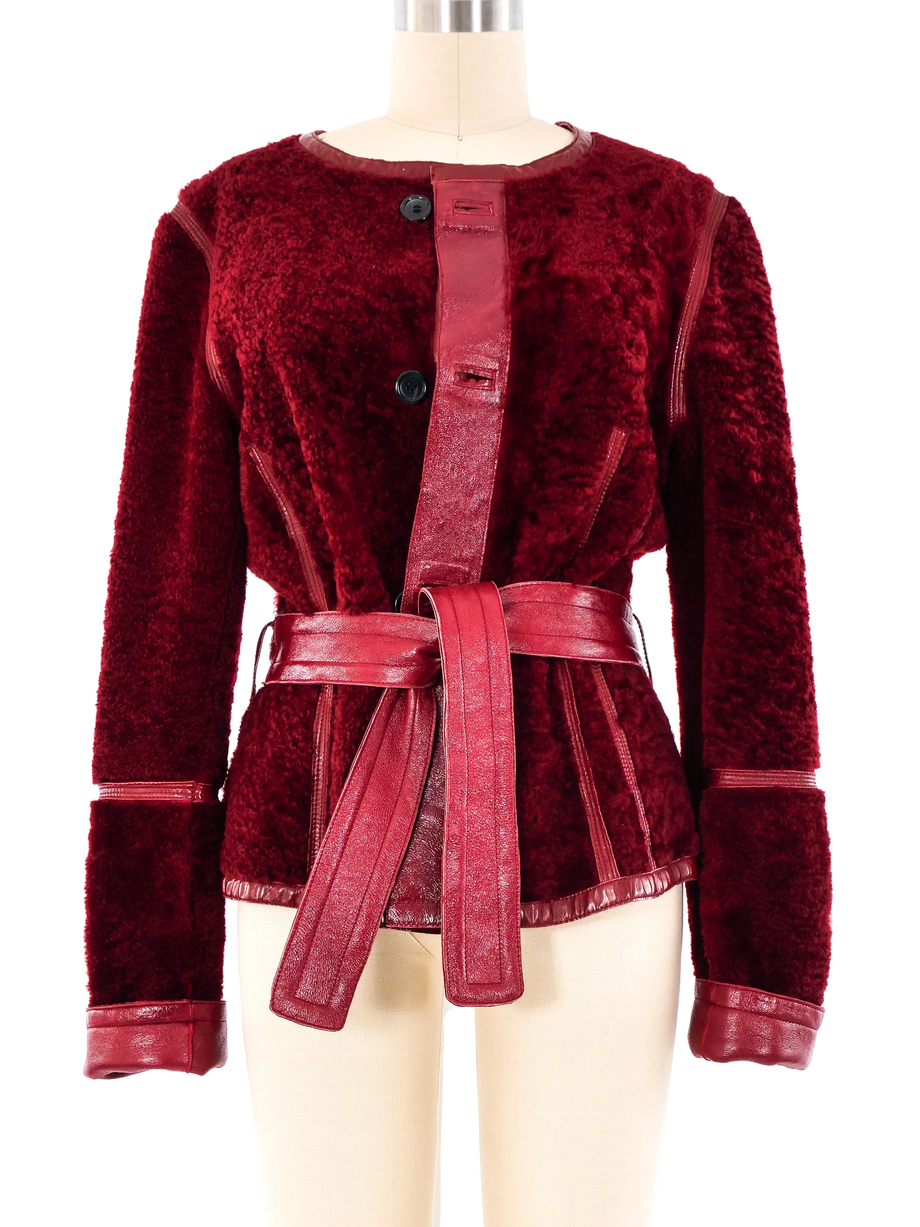 Yves Saint Laurent Cropped Shearling Jacket
